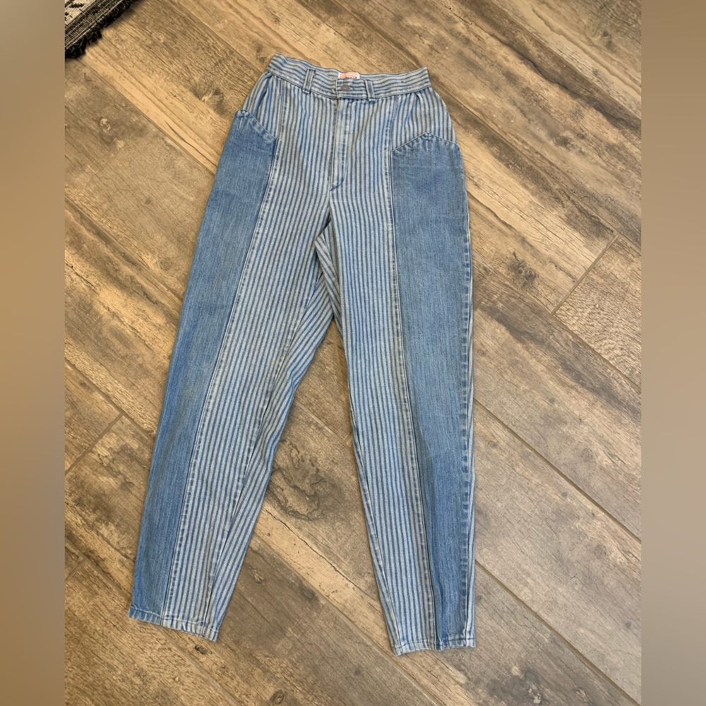 Vintage stripe pattern jeans